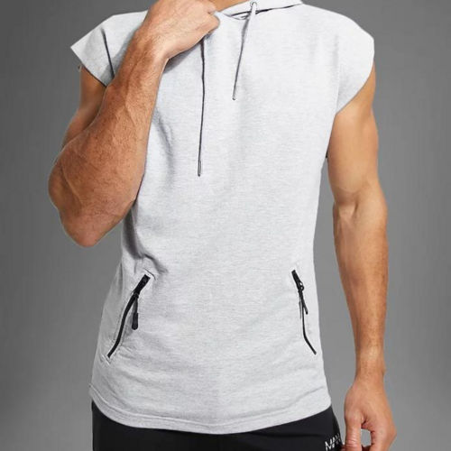 Mens Active Gym Sleeveless Gym Hoodie