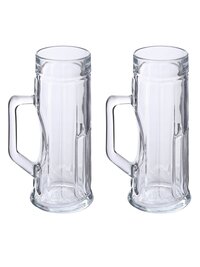 Smartserve Premium Ribbed Beer Glass Mug Set 550ml