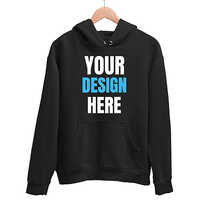 Mens Printed Hoodie - Woolen Material, Customized Size, Black Color | Long Sleeves, No Fade, Washable, Unisex Design