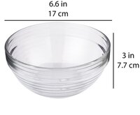 Smartserve Imported Kyklos Stackable Glass Bowl Lines Set 1080ml Set of 3