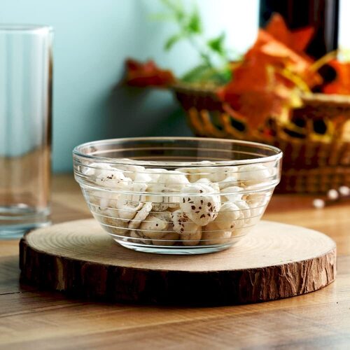 Smartserve Imported Kyklos Stackable Glass Bowl Lines Set 370ml Set of 6