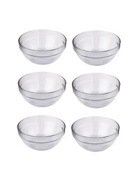 Smartserve Imported Kyklos Stackable Glass Bowl Lines Set 370ml Set of 6