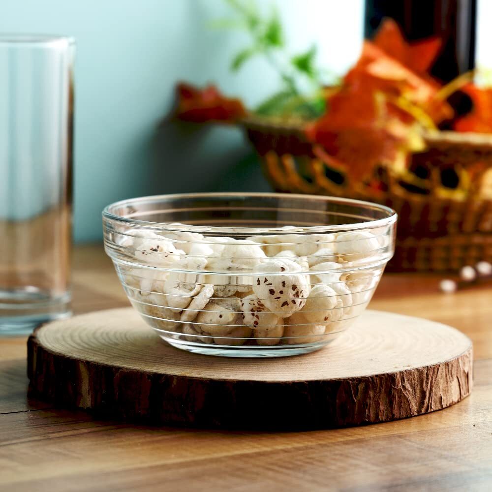 Smartserve Imported Kyklos Stackable Glass Bowl Lines Set 370ml Set of 6