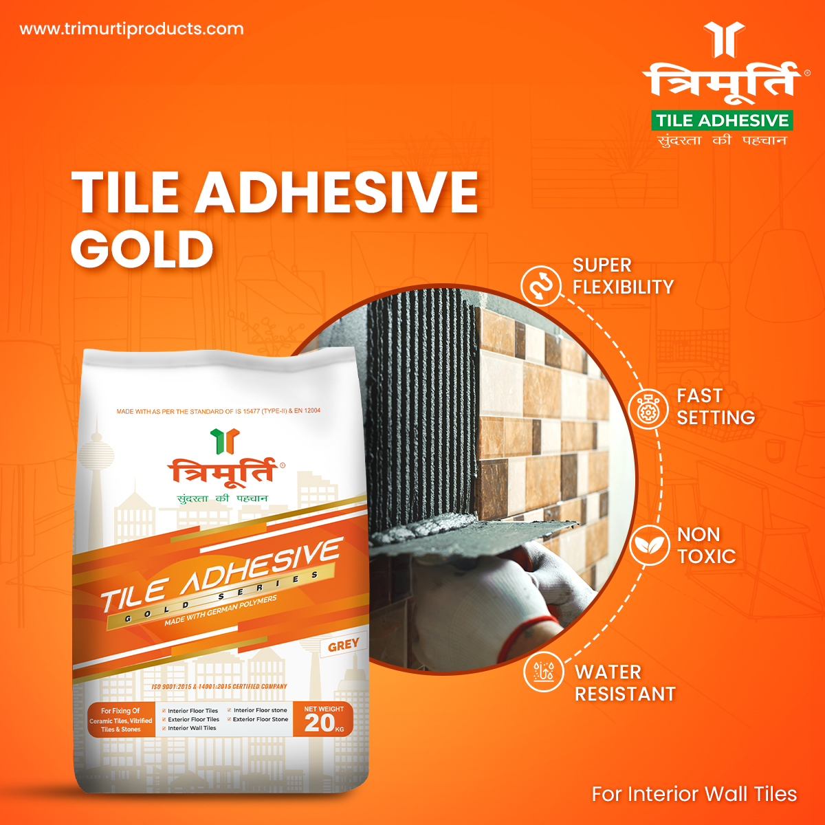 Trimurti 20 Kg Gold Series Tile Adhesive