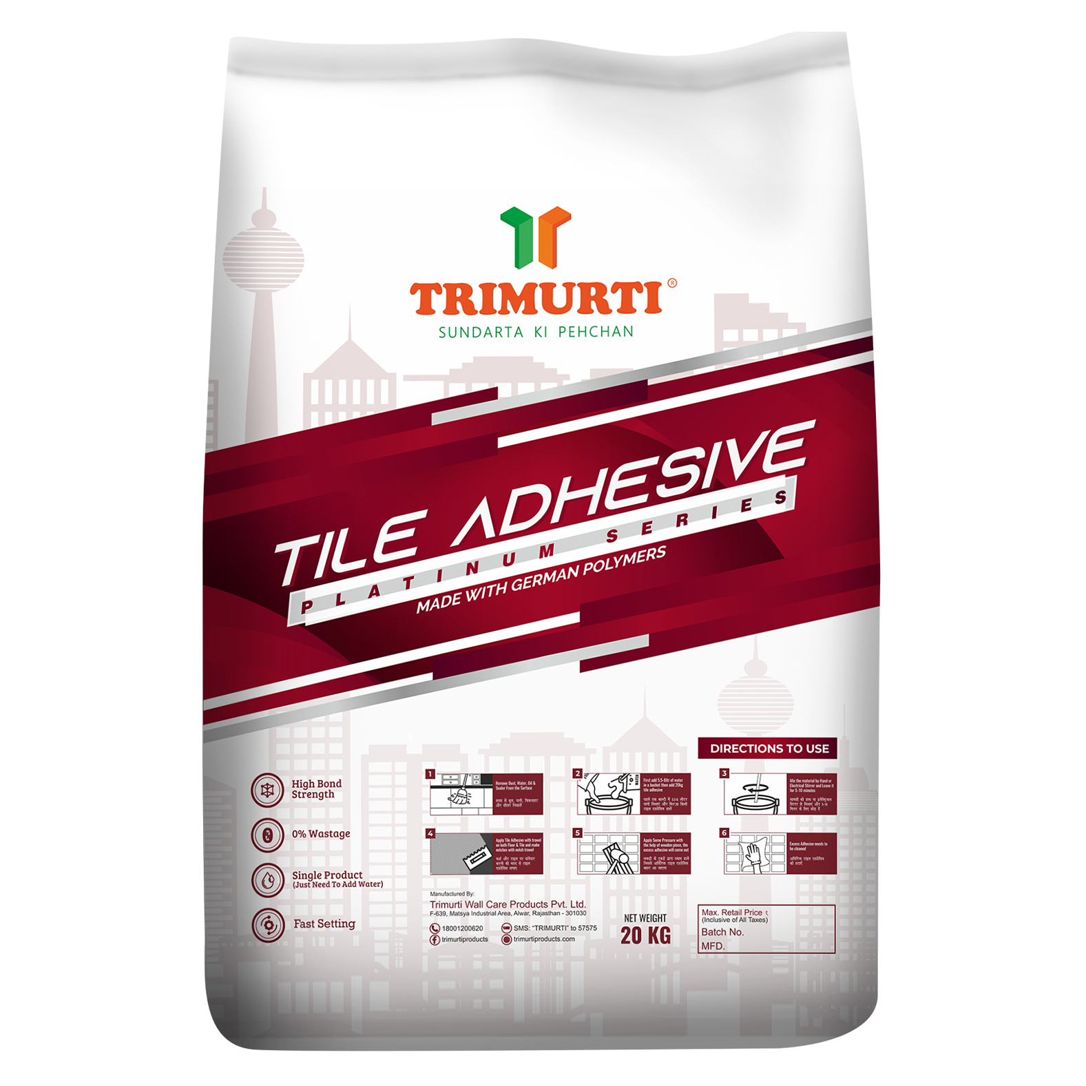 Trimurti 20 Kg Platinum Series Tile Adhesive