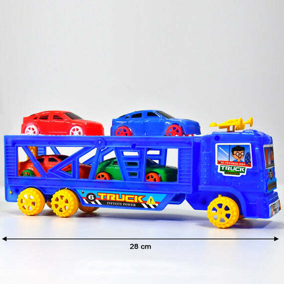TOY SET TRUCK WITH 4 MINI CARS TOY VEHICLES FOR CHILDREN (4442)