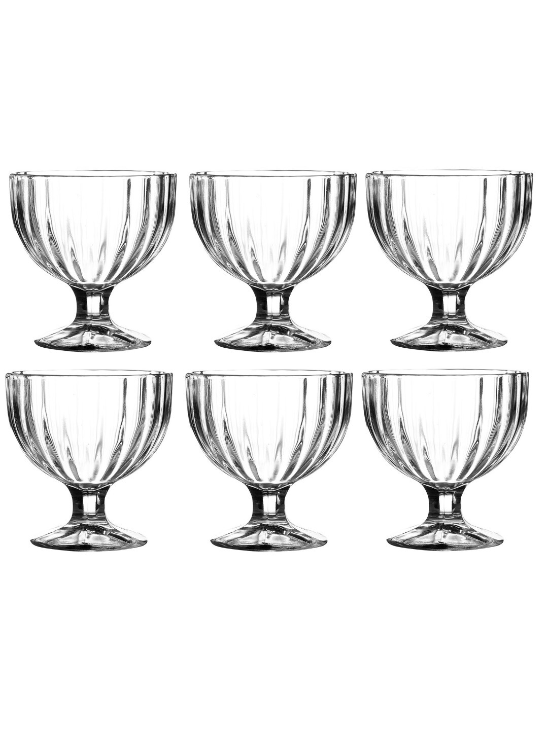 Uniglass Ice Cream Glass Bowls Set 270ml  Set of 6 Transparent
