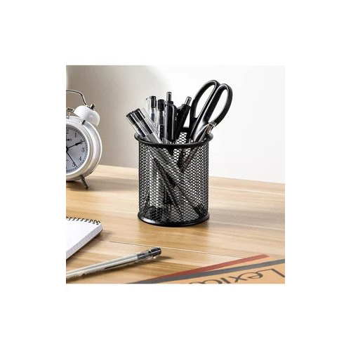 Round Mesh Metal Pen Pencil Holder