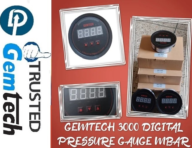 GEMTECH Series 3000 Digital Pressure Gauge with Alarm Range 30-0-30 PASCAL Bhadohi(Lok Sabha constituency)
