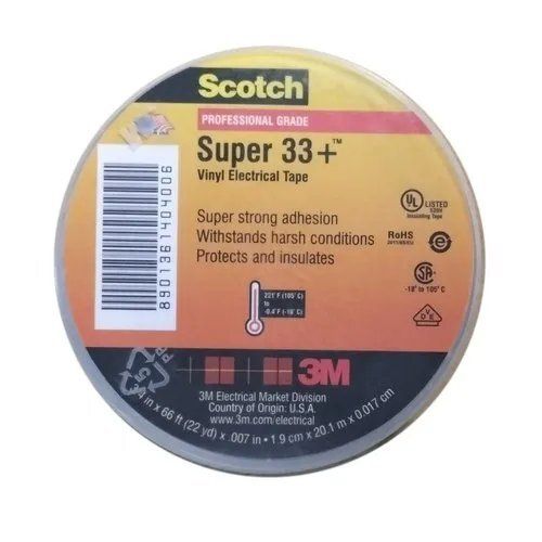 Black 3m Scotch 33 19mm X 66 Ft