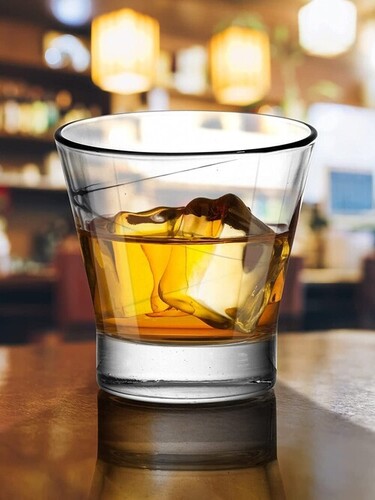 Uniglass Lido Whiskey Glass Set 240ml - Soda Lime Glass, 8.8x9 cm | Transparent, Dishwasher-Friendly, Ideal for Whiskeys & Cocktails