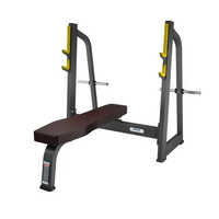 Olympic Flat Bench - Commercial Grade Black | Manual Operation, Fixed Seat For Strength Gaining