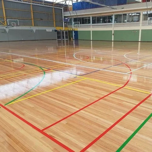 Brown Wooden Badminton Court Flooring