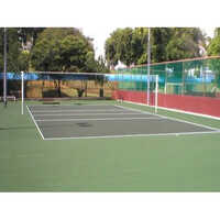 Outdoor Synthetic Volleyball Court Flooring - Various Thickness Options, Classic Black Rectangle With Smooth Surface Treatment