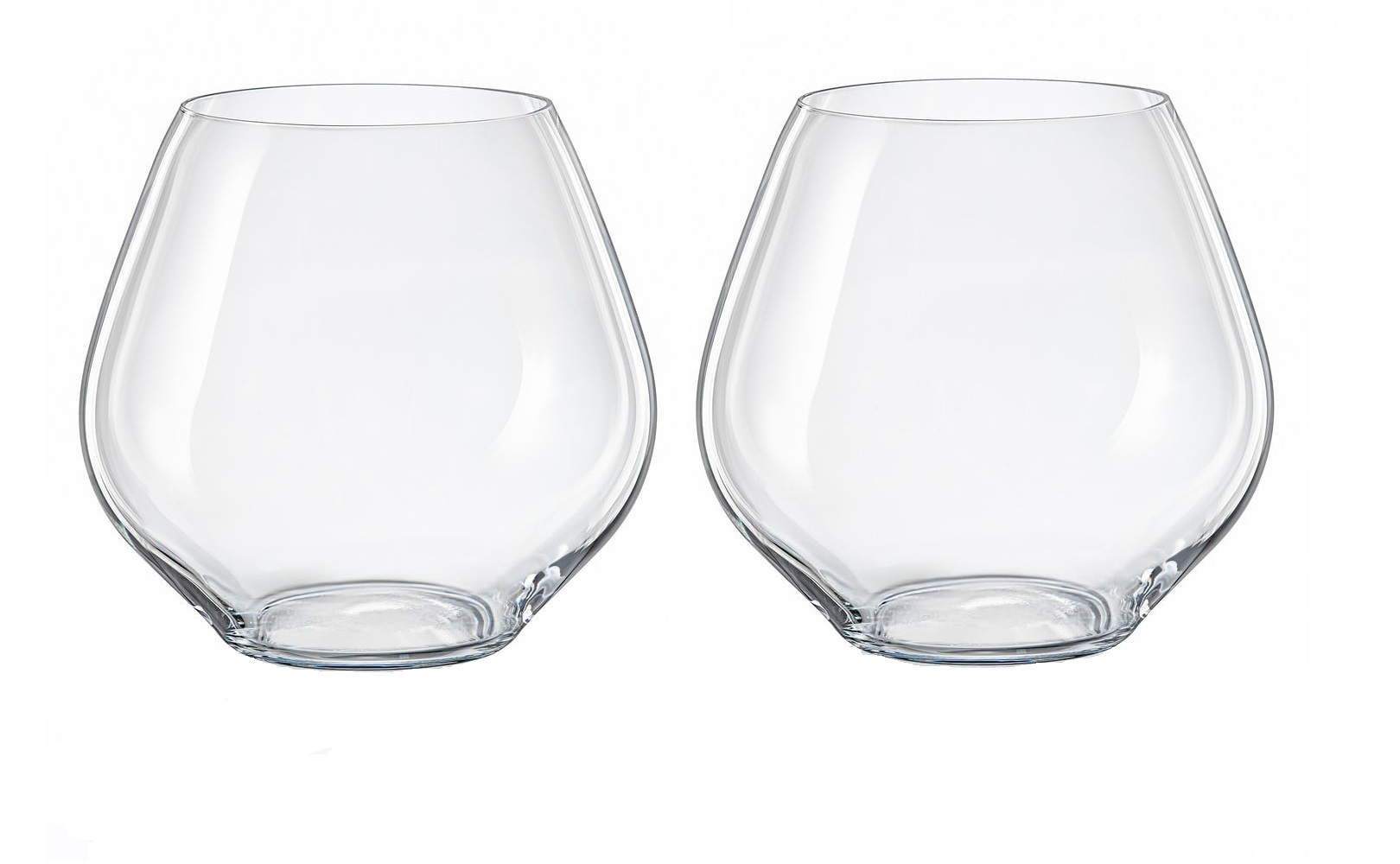 Bohemia Crystal Amoroso Imported Stemless Gin Cocktail Wine Glass Set 580ml  Set of 2 Gift Box