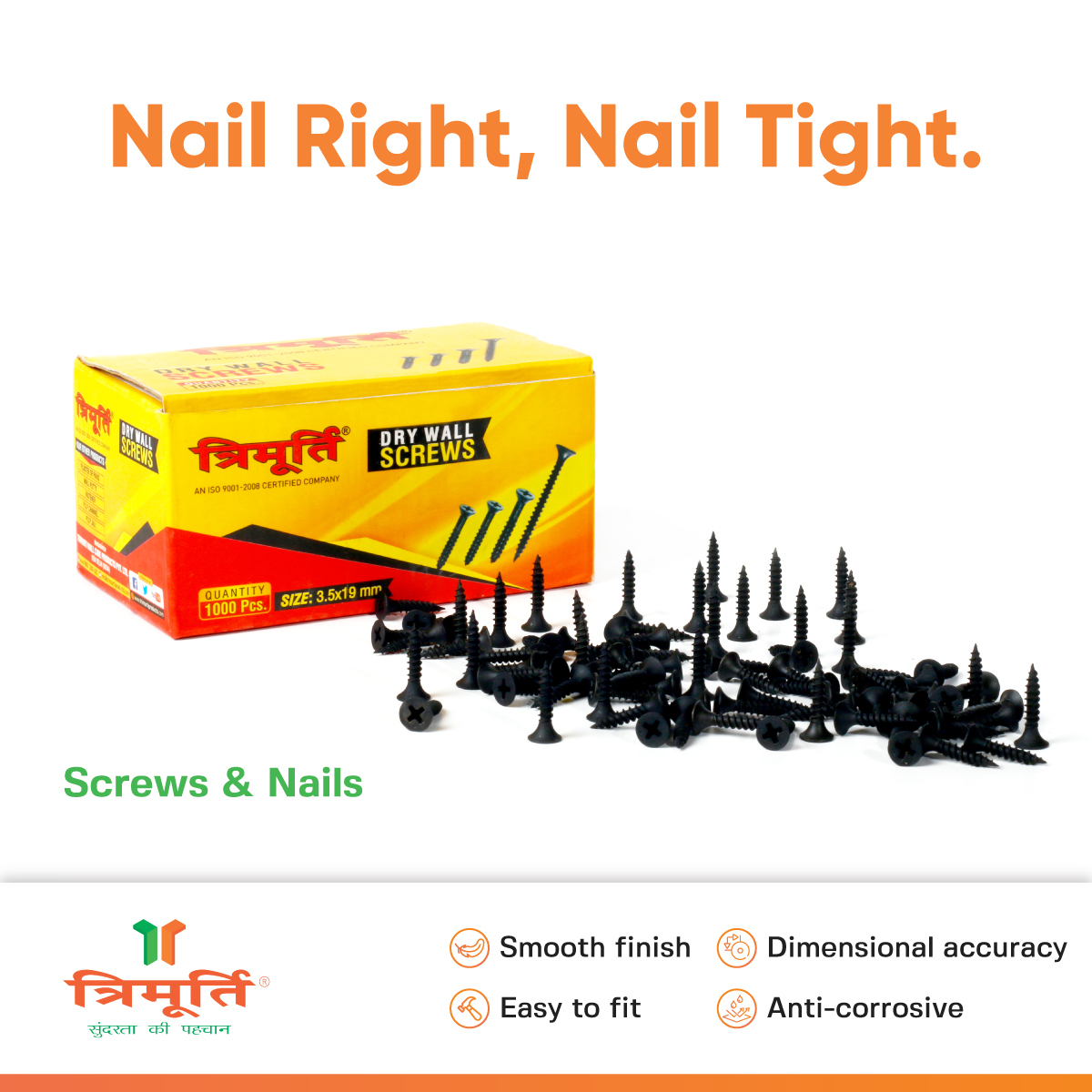 Trimurti 25mm Dry Wall Screw (Gypsum Screw)