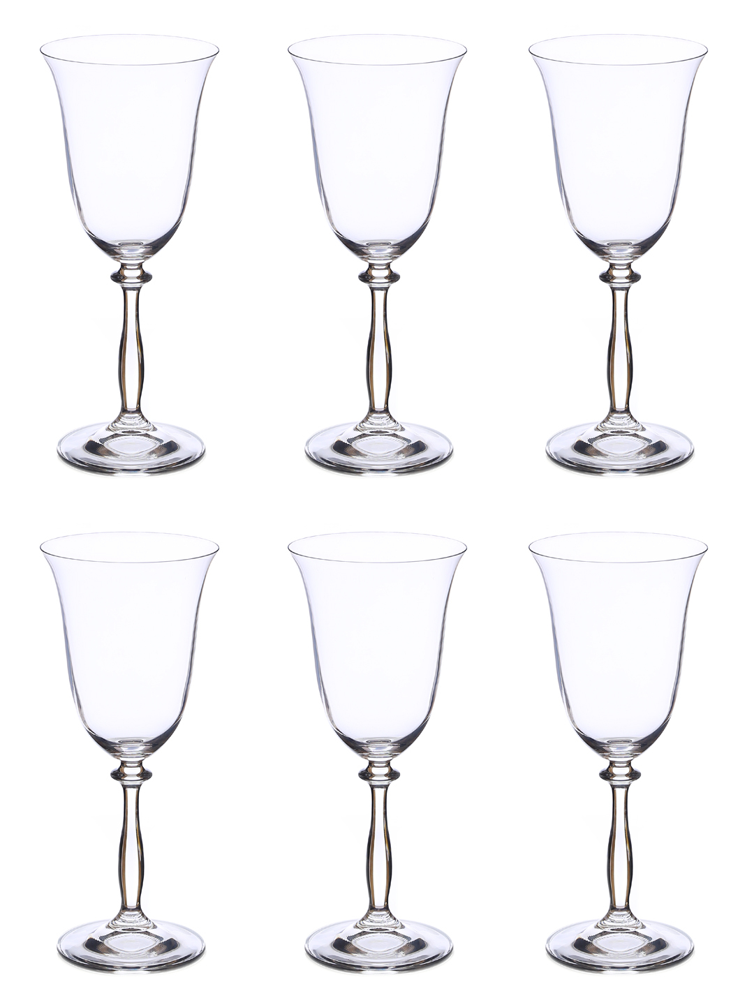 Bohemia Crystal Angela Wine Glass Set 350ml Set of 6pcs  Transparent  Non Lead Crystal Glass