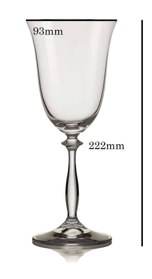 Bohemia Crystal Angela Wine Glass Set 350ml Set of 6pcs  Transparent  Non Lead Crystal Glass
