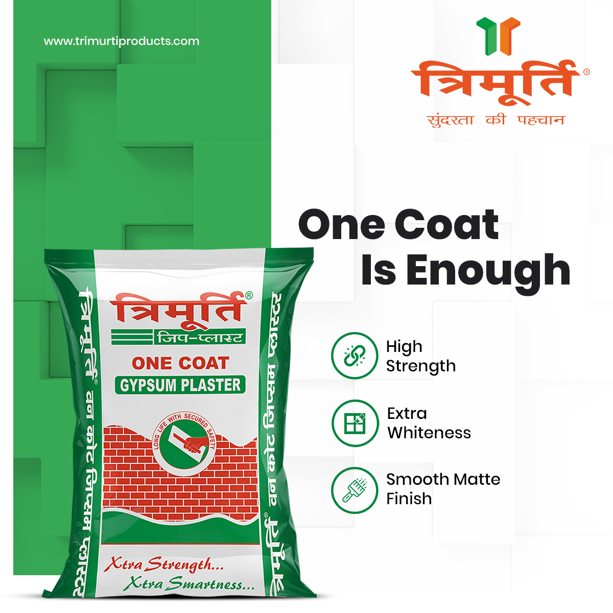 Trimurti 40 Kg One Coat Gypsum Plaster (Perlite)