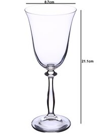 Bohemia Crystal Angela White Wine Glass Set 250ml Set of 6 Transparent