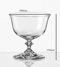 Ice Cream Cup Set of 4 300 ML Bohemia Crystal Angela Non Lead Crystal Glass