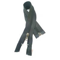 Black Coil Zipper - Polyester, 40 Cms , Open End Design With Ergonomic Pull-tab, Seamless Operation For Fashion & Utility In Mens Jackets