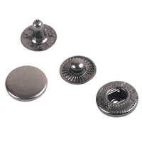 Metal Snap Button - Stainless Steel, 15 Mm, Black | Durable Round Design, Easy-to-use For Garments, Rust-resistant, Ideal For Outdoor Applications
