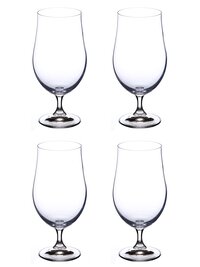 Bohemia Crystal Club Beer Glass Set 380ml Set of 4pcs Transparent Non Lead Crystal Glass