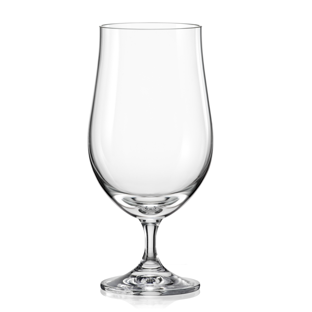 Bohemia Crystal Club Beer Glass Set 380ml Set of 4pcs Transparent Non Lead Crystal Glass