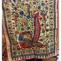 Hand Painted And Hand Embroidered Madhubani Dupattas - Ethnic Region: Indian