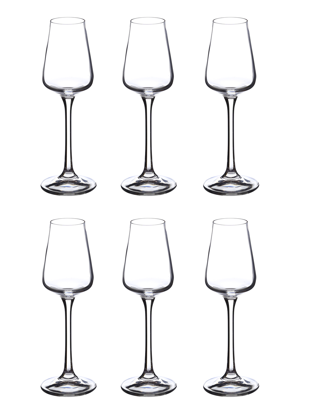 Bohemia Crystal Sandra Liquor Glass Set  65ml  Set of 6pcs  Transparent  Non Lead Crystal Glass