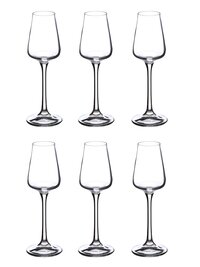 Bohemia Crystal Sandra Liquor Glass Set  65ml  Set of 6pcs  Transparent  Non Lead Crystal Glass
