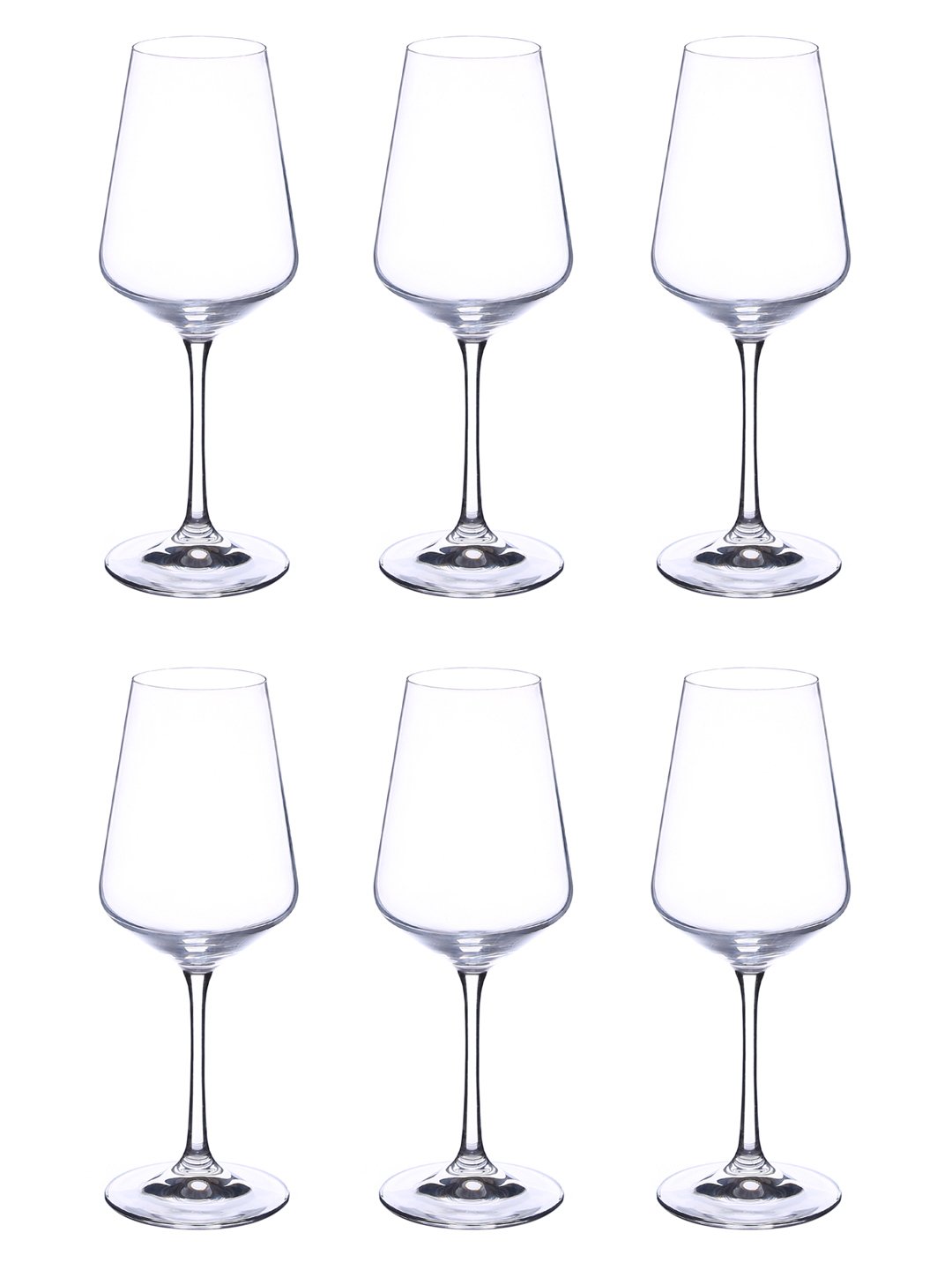 Bohemia Crystal Sandra Wine Glass Set 350ml Set of 6 Transparent