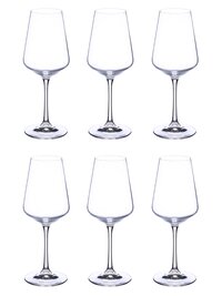 Bohemia Crystal Sandra Wine Glass Set 350ml Set of 6 Transparent