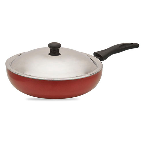 Kaviraj Medium Silk Fry Pan With Lid Interior Coating: Polished