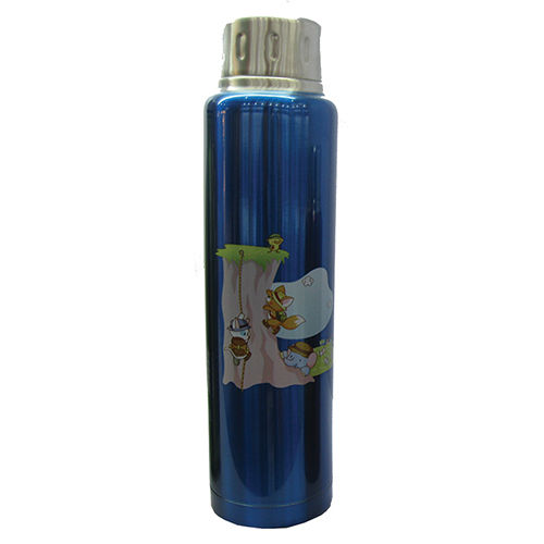 Blue Kaviraj 450 Ml Printed Flask Bottle