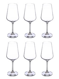 Bohemia Crystal Sandra Red Wine Glass Set 450ml  Set of 6 Transparent