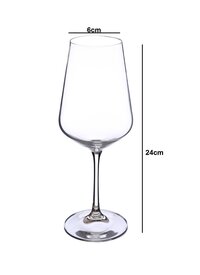 Bohemia Crystal Sandra Red Wine Glass Set 450ml  Set of 6 Transparent