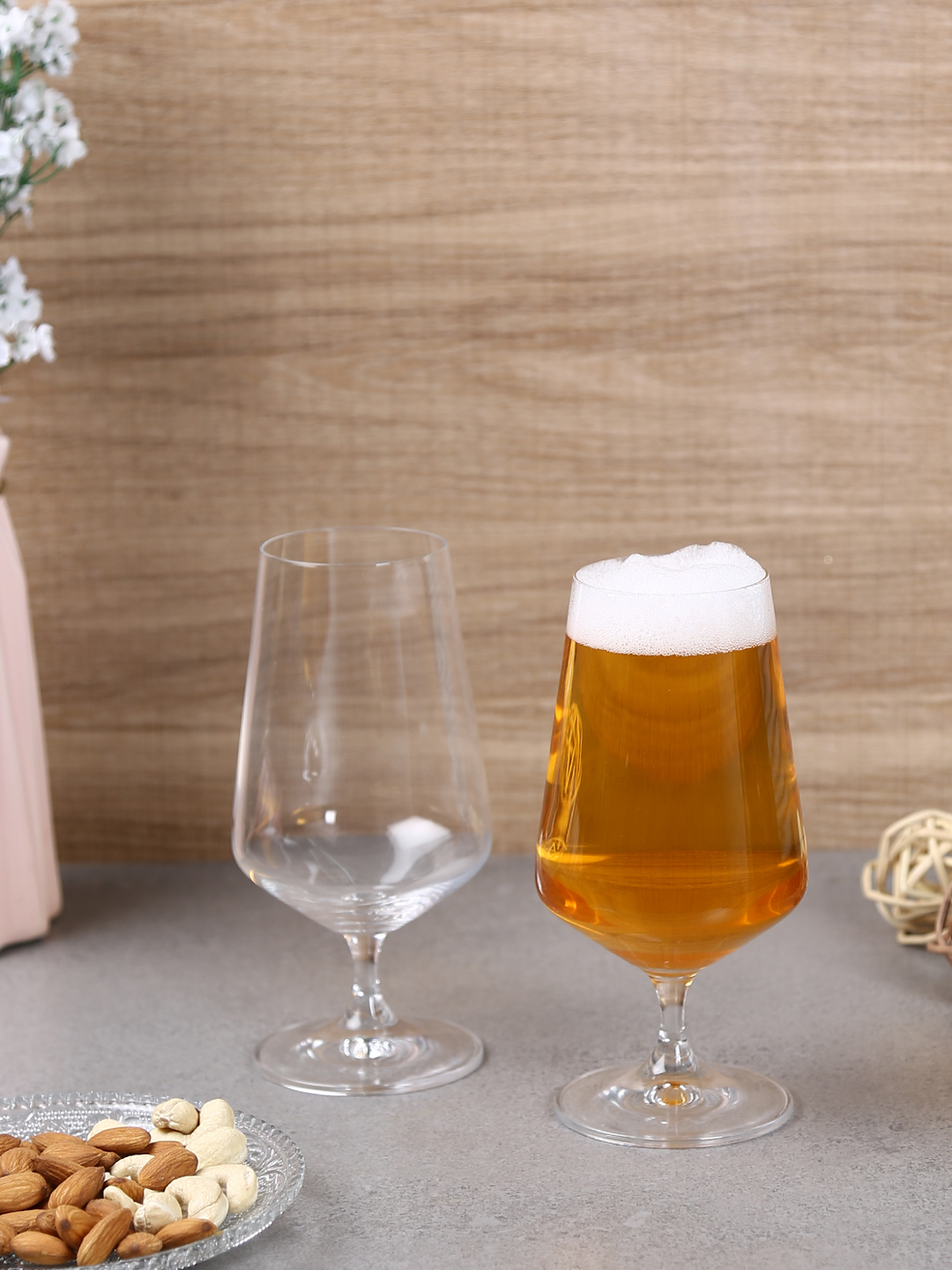 Bohemia Crystal Sandra Beer Glass Set 380ml Set of 6pcs Transparent Non Lead Crystal Glass