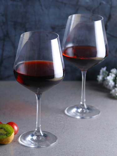 Bohemia Crystal Sandra Red Wine Glass Set 570ml Set of 6 Transparent
