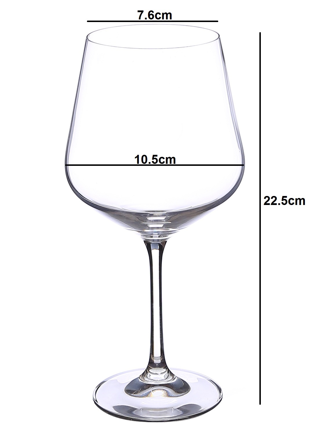 Bohemia Crystal Sandra Red Wine Glass Set 570ml Set of 6 Transparent