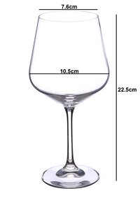 Bohemia Crystal Sandra Red Wine Glass Set 570ml Set of 6 Transparent
