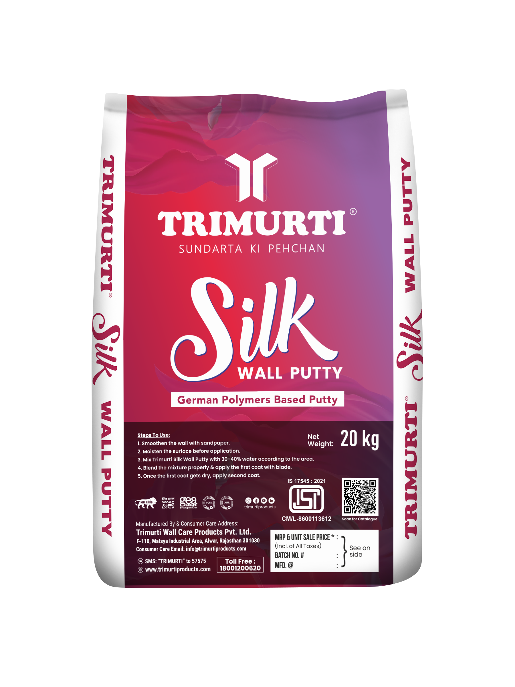 Trimurti 20 kg Silk Wall Putty