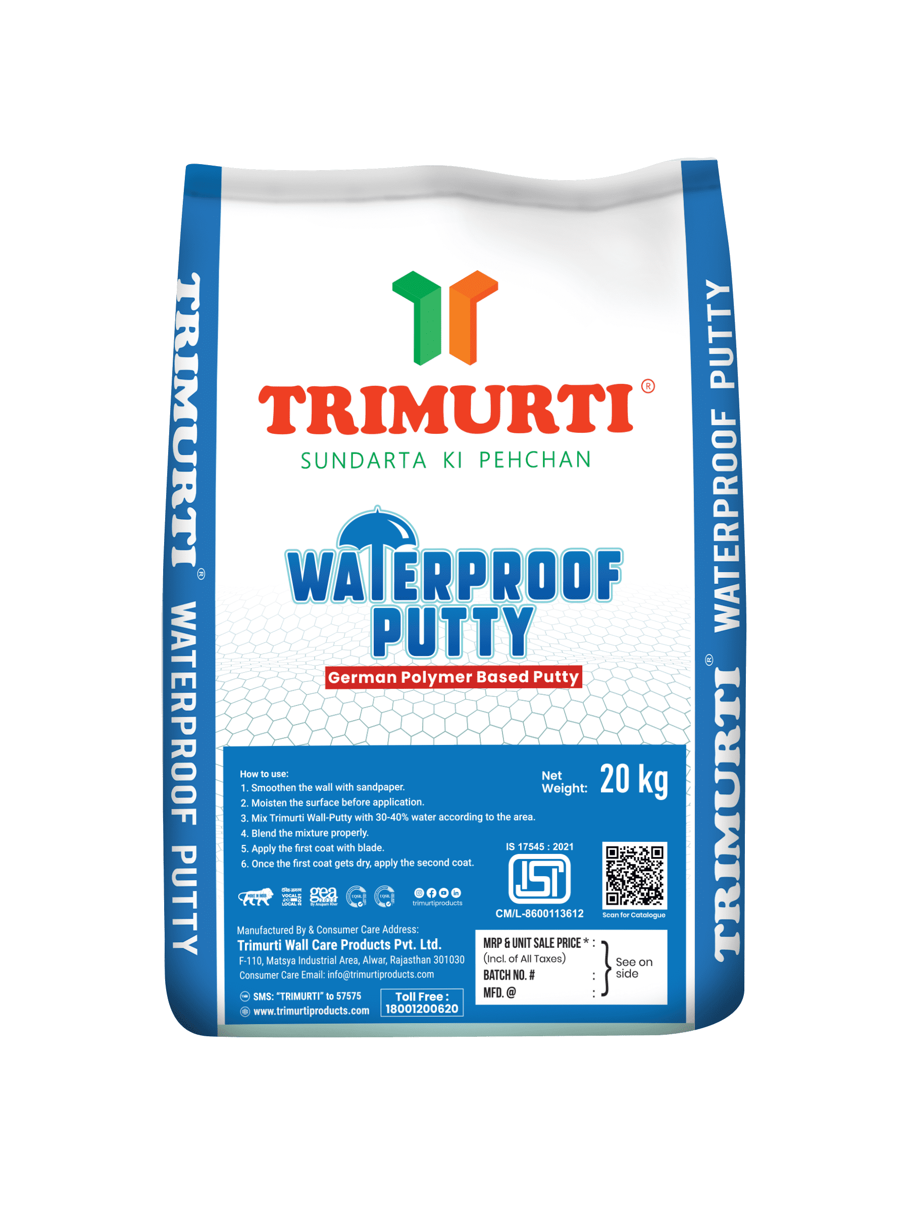 Trimurti 20 Kg Waterproof Wall Putty