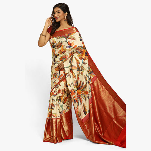 Ladies Digital Print Silk Saree - Color: Multicolor