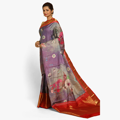 Ladies Printed Silk Saree - Luxurious Silk, Multicolor Design | Breathable Fit, Perfect for All Seasons and Occasions