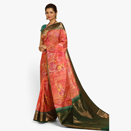Ladies Designer Silk Saree - High-Quality Silk, Multicolor Print, Intricate Pattern | Perfect for Casual Wear, All Seasons