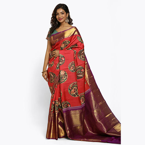 Multicolor Ladies Ethnic Silk Saree