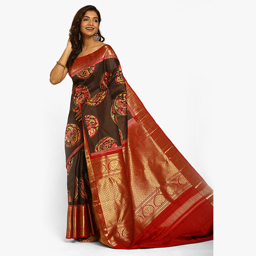 Modern Ladies Silk Saree - Color: Multicolor