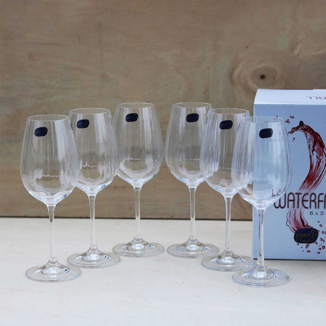 bohemia-crystal Viola Waterfall Red Wine Glass Set 350ml Transparent Set of 6